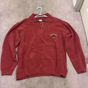 Tommy Bahama Red Zip-Up Sweater large